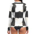 thumbnail image 2 of joogoo Womens UPF 50+ Rash Guard Checkered Grid-d1 Long Sleeve UV Protection Sun Shirts Tops M, 2 of 7