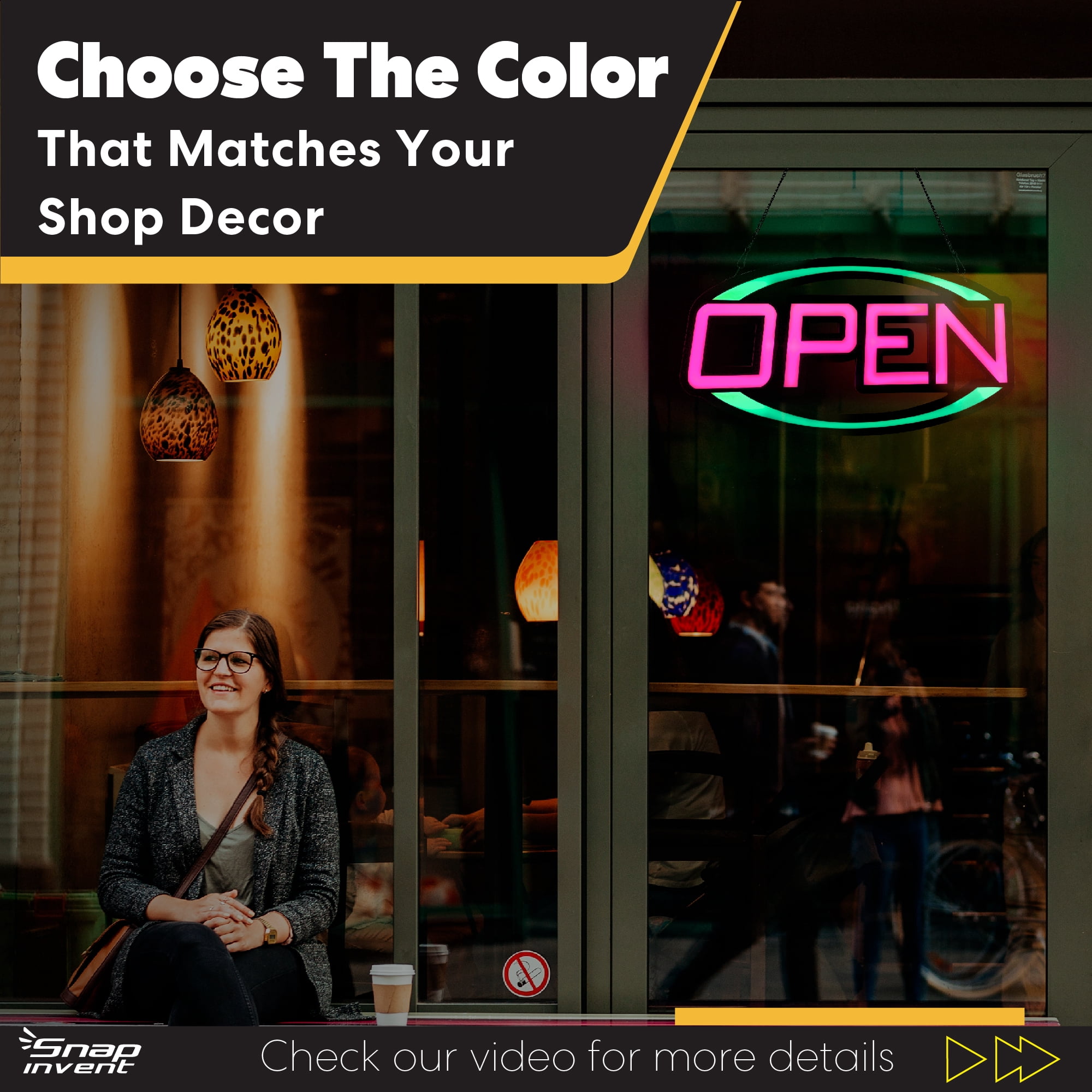 LED Open Sign for Business, Bright Lighted Neon Sign Ultra Bright RGB Hanging Flashing Display for Shop, Restaurant, Bar, Storefront