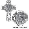 thumbnail image 5 of Pewter Catholic Saint St David Pray for Us Wall Cross, 5 Inch, 5 of 6