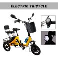 ARTUDATECH Foldable 3 Wheel Electric Tricycle 350W 48V Electric Trike with Front & Rear Basket for Men Women Senior Yellow UL2849