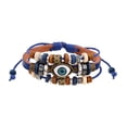 thumbnail image 1 of Pulsera trenzada de cuero PU Fernando Azul para Hombres, 1 of 8