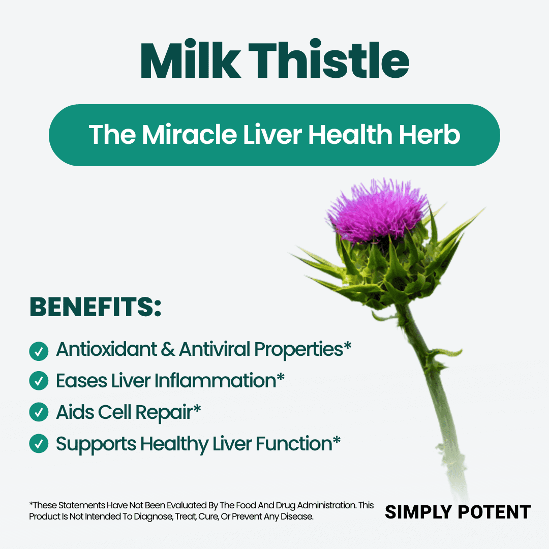 Simply Potent Liver Detox & Cleanse Supplement, 22 Ingredient Liver Support with Milk Thistle, Turmeric, 60 Capsules