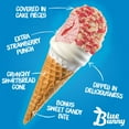 thumbnail image 3 of Blue Bunny Mini Swirls Strawberry Shortcake Cone, Whipped Cream Flavored Coating with Cake Pieces, Iced Frozen Dessert, 2.3 fl oz, 8 Pack, 3 of 14