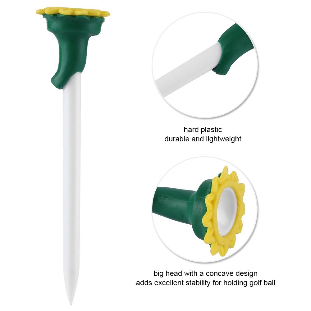 TOPINCN 6Pcs Portable Flower Shape Plastic Golf Tees Set Golfing