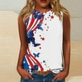 thumbnail image 2 of GERsome Women's 4th of July Patriotic Tank Tops American Flag Crewneck Sleeveless Loose Fit T-Shirts USA Flag Stars Stripes Tops S-5XL, 2 of 4