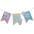 thumbnail image 1 of FELTECHELECTR Banderines y guirnaldas para el primer cumpleaños de bebé, 1,5 m, decoración para fiestas, regalos (azul), 1 of 6