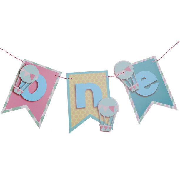 FELTECHELECTR Banderines y guirnaldas para el primer cumpleaños de bebé, 1,5 m, decoración para fiestas, regalos (azul)