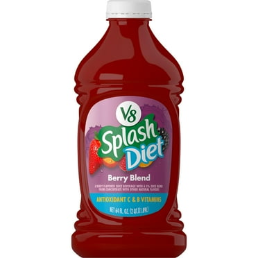 2 Pack-V8 Splash Diet Berry Blend Flavored Juice Beverage, 64 Fl Oz Bottle Packaing may vary