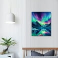 thumbnail image 4 of Nawypu  Northern Lights Wall Art Aurora Borealis Painting Forest Mountain Canvas Prints Nature Landscape Home Decor Framed, 4 of 5
