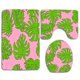 thumbnail image 1 of ABPHQTO Hojas Planta Tropical Verde Gardenleaves Juego de alfombras de baño de 3 piezas Alfombra de baño Alfombra de contorno y tapa de inodoro, 1 of 2