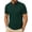 Deep Green, variant on Men Summer Tops Short Sleeve V Neck Tshirt Band Collar Button Down Solid Pocket Gray Tee Shirts Size L