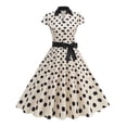 thumbnail image 1 of Offre à Durée Limitée Iumwxz Robe à Col à Revers à Manches Courtes pour Femmes Fermeture Éclair Boutons Robe Rétro à Volants avec Ceinture Robes à Pois Robes pour Femmes Robe Habillée pour Porter par-Dessus, 1 of 9