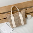 thumbnail image 2 of Bolsa de hombro tejido en contraste de Color para mujer, de mano de playa de verano a la moda para mujer Likrtyny Para Estrenar, 2 of 9