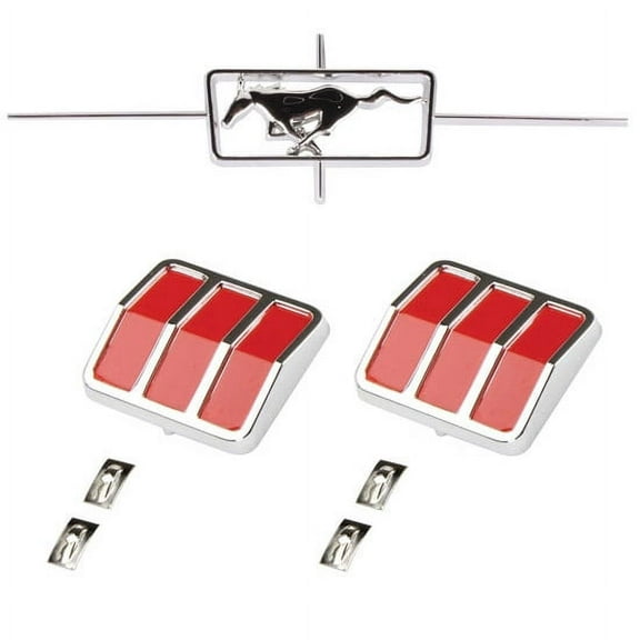 AMF Mustang Pedal Car Chrome Grille and Tail Lights w/Clips