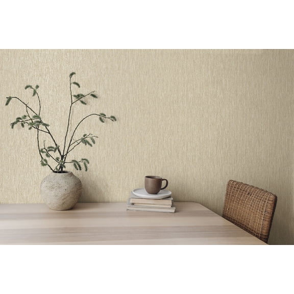 Cream Wicker Weave Print Non Woven Non-Pasted Textured Wallpaper 57 Sq. Ft.