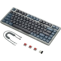 ATTACK SHARK Low Profile Mechanical Keyboard 75%,BT5.0/2.4G/Cable,PBT,White Backlit-Red Switch
