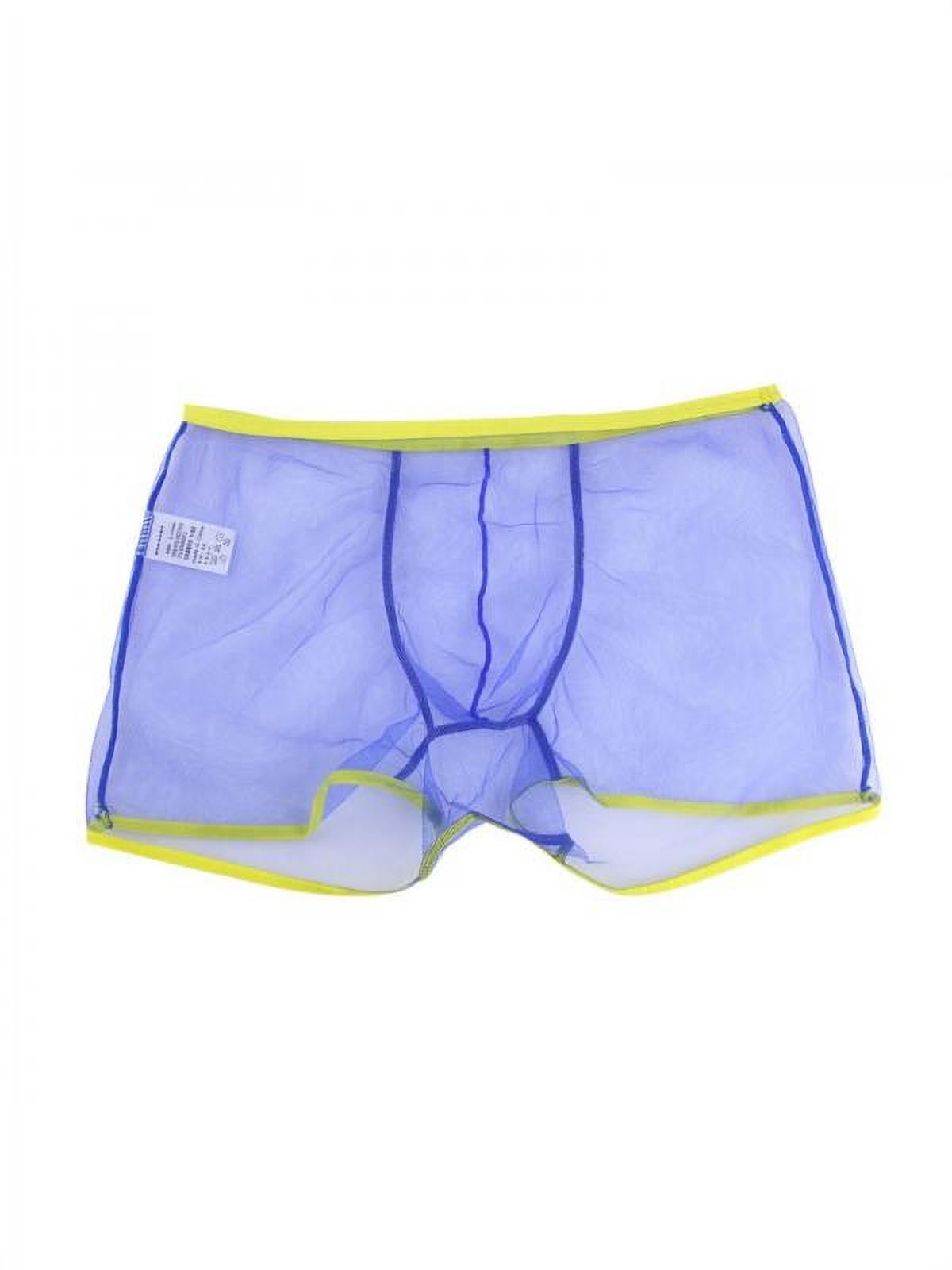 Men's Sexy Sheer Mesh Boxer Briefs Transparent Underwear Shorts ...
