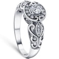 thumbnail image 2 of Pompeii 1/2ct Vintage Diamond Engagement Halo Ring 10K White Gold (G/H,I1), 2 of 4