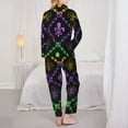 thumbnail image 6 of Goofa Mardi Gra Geometric Printed Women’s 2 Piece Pajama Set Super,Pajamas Women's Long Sleeve Sleepwear Soft Button Down Loungewear Pjs Lounge Set Nightwear-XX-Large, 6 of 9