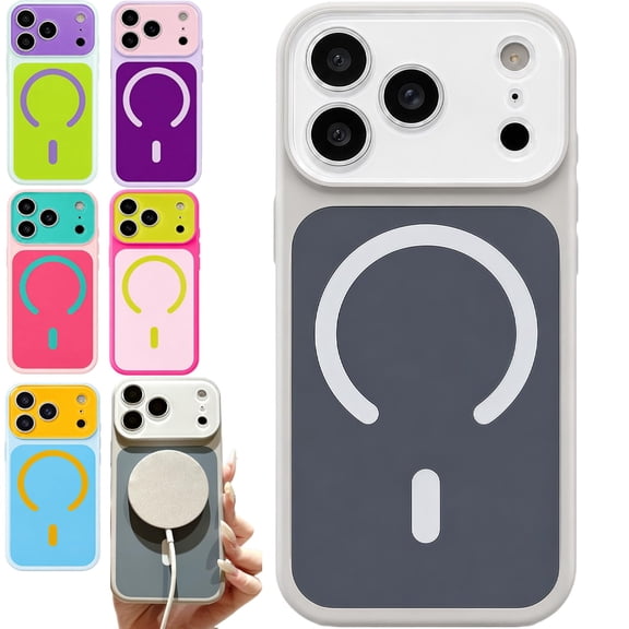 Dopamine Color Block Case,for IPhone 17 Pro Max, Hard Shell,Color Block Design, Hard Shell, Shockproof, Magnetic Compatible, Vibrant Colors, Slim Fit