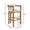 thumbnail image 2 of Christopher Knight Home Minimalist Upholstered Bar Stools with Curved Backrest, Solid Wood Frame, Natural Oak, Set of 2, 2 of 7