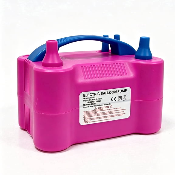 Portable Double-Nozzle Electric Balloon Pump - Rose Red, Rapid Inflation for Parties & Decorations