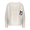 thumbnail image 3 of Pullover Sweaters for Women 2025 Long Sleeve Crewneck Number Color Block Knitted Sweater Tops Fall Winter Outfits, 3 of 6
