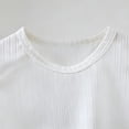 thumbnail image 2 of yillto Girls Ribbed Shirts Ruffle Sleeve Lightweight Knit Summer Cute Tops Round Neck Plain Tshirts, 2 of 6