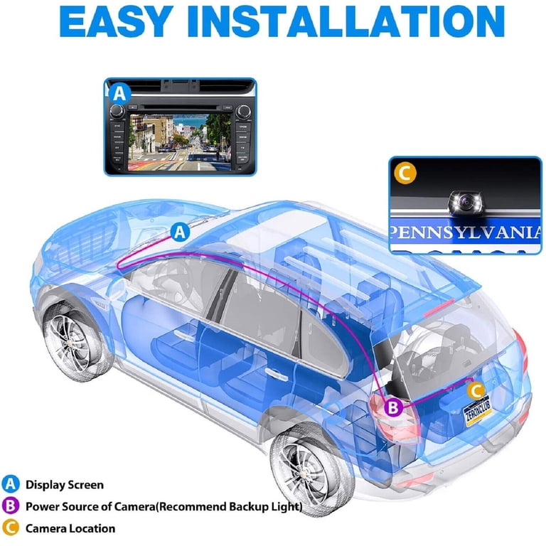 ZEROXCLUB B2 License Plate Backup Camera, 720P Night Vision photo 5