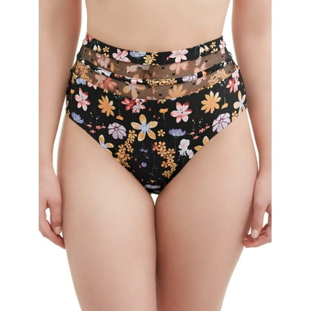 Plaid Womens Swimsuit Bottoms - Women's Botanica High Waist Swimsuit Bottom