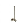 thumbnail image 3 of Kohler 7638-2MB 0.5 in. NPT Angle Supply with Stop & Cross Annealed Handle Vertical Tube - Vibrant Brushed Moderne Brass, 3 of 6