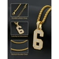 thumbnail image 5 of FindChic 14K Gold Plated Necklaces for Men Women Hip Hop Cubic Zirconia Sports Number 0-9 Pendant Tennis Necklace Birthday Christmas Jewery Gifts, 5 of 8