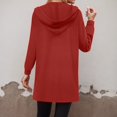 thumbnail image 4 of Ediodpoh Hooded Cardigan Sweaters for Women Fall Open Front Knit Winter Outerwear with Pockets Soft and Warm Red M, 4 of 5
