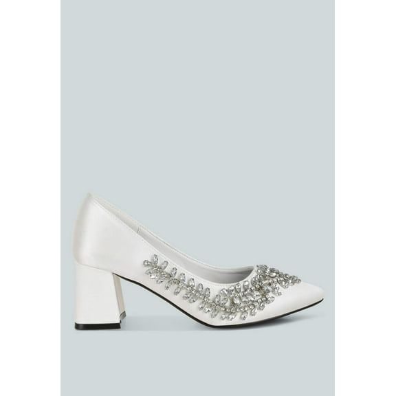 Abatina Satin Diamante Embellished Pumps
