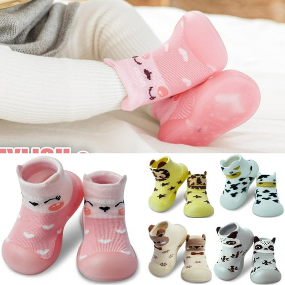 Baby Cute Floor Shoes Boys Girls First Walking Shoes Non Slip Soft Sole Sneakers Toddler Infant Babygirl Sock Shoes