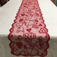 thumbnail image 4 of Camino de mesa y manteles individuales para el Día de San Valentín, juego de camino de mesa y manteles individuales con patrón de corazón, suministros para cena y fiesta de encaje, 4 of 8