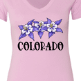 thumbnail image 4 of Inktastic Colorado Columbine Flowers Women's V-Neck T-Shirt, 4 of 5