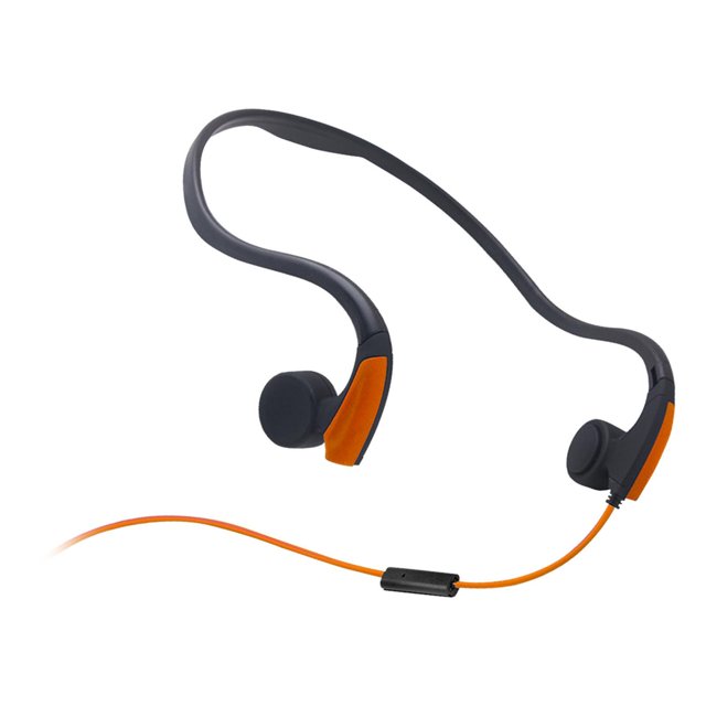 maskred Casque Filaire à Conduction Commande Vocale pour Course Sport de Plein Air Orange