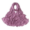 thumbnail image 2 of MSJUHEG Floral Scarf,Bandanas for Women,Hair Coverings for Women,Hair Bandanas for Women,Silk Hijab,Solid Color Crinkled Hat with Muslim Ethnic Hijab Purple A, 2 of 9