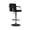 Chrome with Black Faux Leather, variant on Boyd Adjustable Bar Stool with Metal Base and Swivel, Chrome with Black Faux Leather