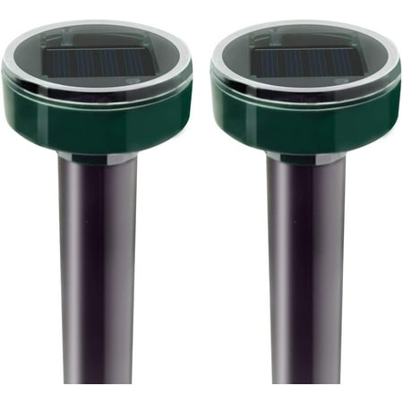 Mole Repellent Stakes, Gopher Repellent Solar Powered 2 Pack Ultrasonic