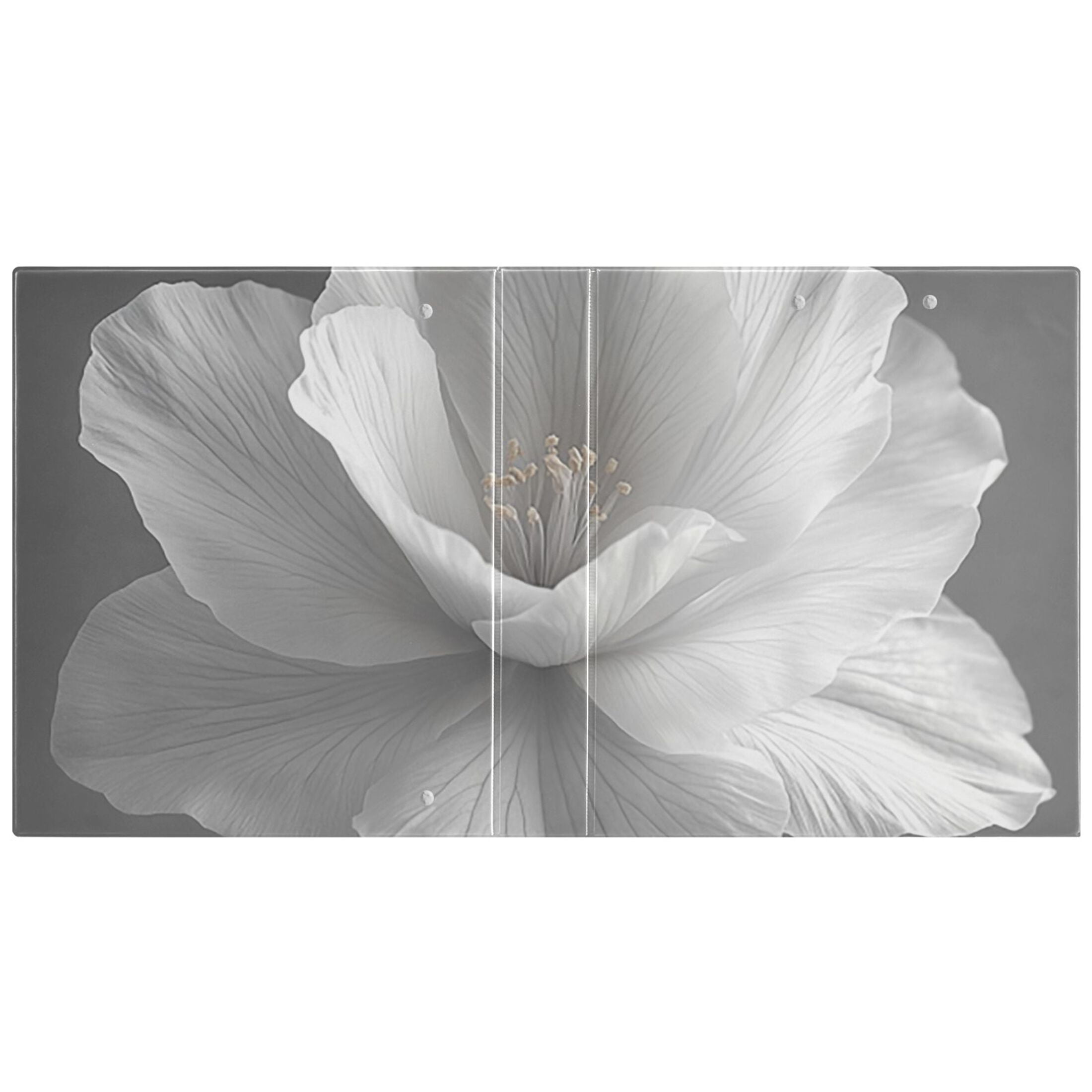 Gray Flower 3 Ring Binders 1.5 inch Hardcover File Folders with Interior Pockets A4 Size Organizer for School Office Hospital