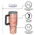 thumbnail image 4 of 40oz Tumbler with Handle and Straw, Vacuum Insulated Stainless Steel Travel Mug, Fits Car Cup Holder, Liquid & Marble Print, 4 of 6