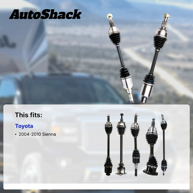 AutoShack Front CV Axle Set For 2004-2010 Toyota Sienna FWD - Driver & Passenger Side Replacement (DSK264263)