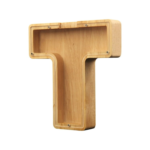 Boîte de Rangement en Bois pour Lettres Anglaises, Verre Transparent