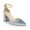 Blue, variant on XYD Women Graceful Pointed Toe D'orsay Pumps Ankle Strap Block Mid Chunky Heels Party Date Daily Dress Shoes Size 9.5 White