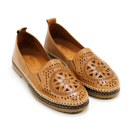 

Spring Step Women s Ingrid Perforated Leather Slip-On Camel 7 M US