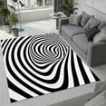 thumbnail image 2 of Black and White Pattern Area Rug Optical Illusion Vortex Cloakroom Rug Soft Short Pile Non-Slip Non-Shedding Washable Home Decor Carpet for Living Room Children's Room 3x5ft, 2 of 6