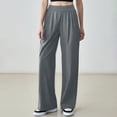 thumbnail image 2 of Laqbezok Women's Quick-Dry Straight Leg Pants, High Elastic Waist Casual Sports Trousers, Basic Active Slacks for Gym Workout Travel, 2 of 6