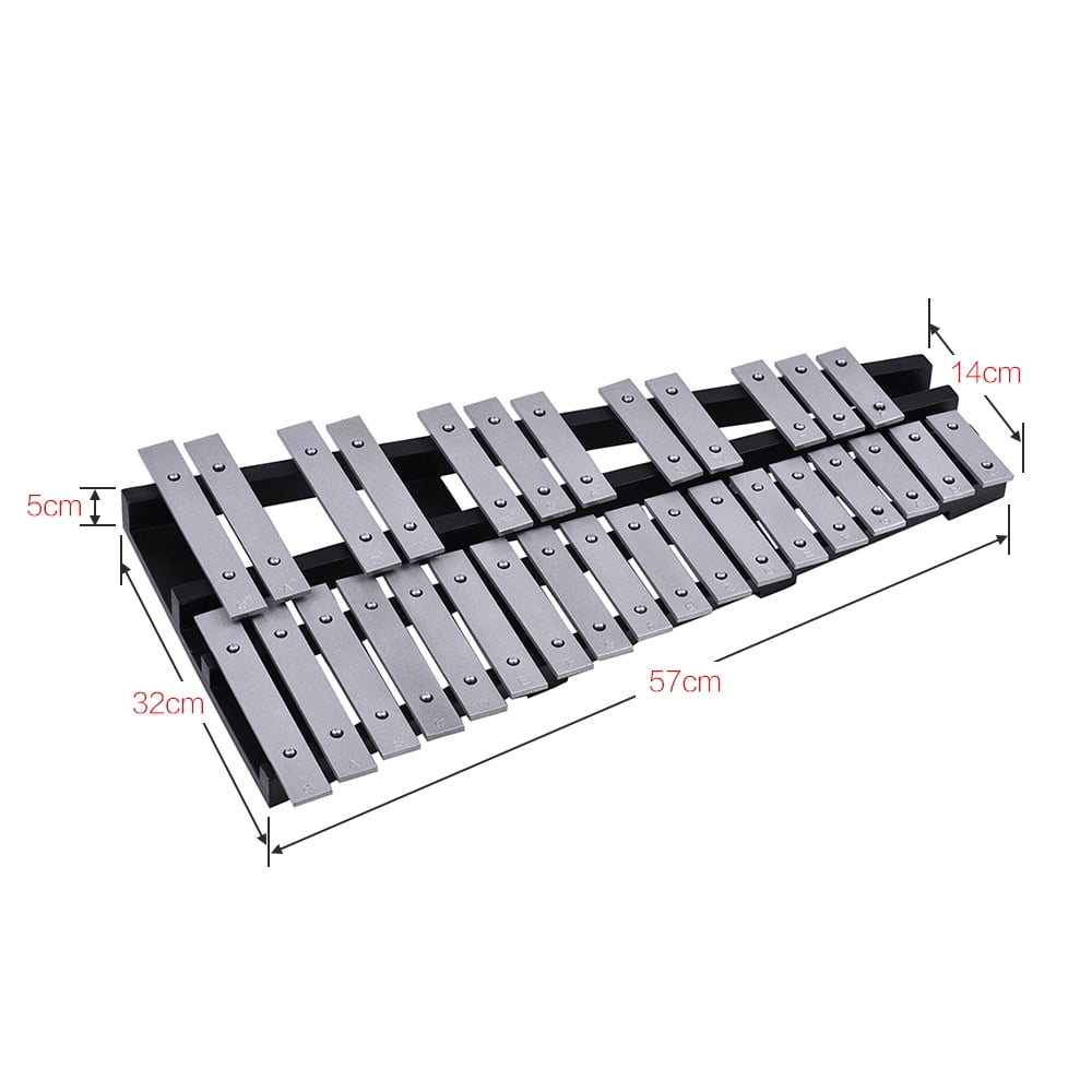 Foldable 30 Note Glockenspiel Xylophone Wooden Frame Aluminum Bars Educational Percussion Musical Instrument Gift with Carrying Bag